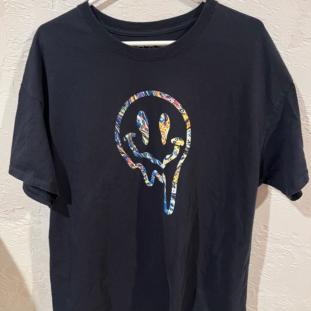 Black Graphic Trippy T-Shirt XL